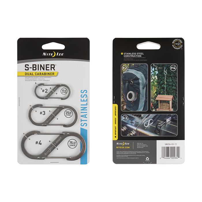 S-Biner® Stainless Steel Dual Carabiner-Stainless