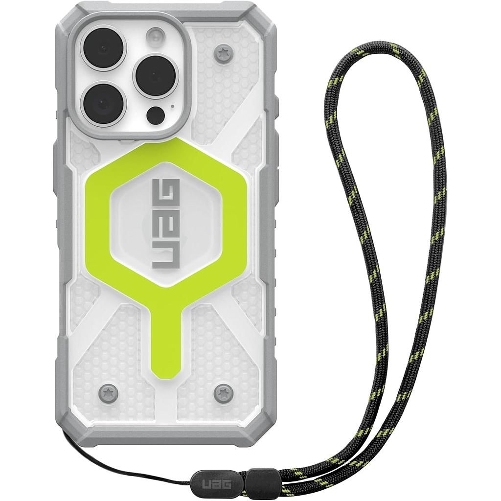 UAG iPhone 16 Pro Magsafe Pathfinder Clear Case - Active Neon Lanyard