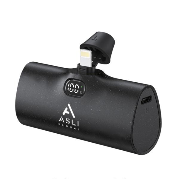 Asli Global Charge Pod Pro Pd 5000mah Mini Power Bank With Lightning Connector