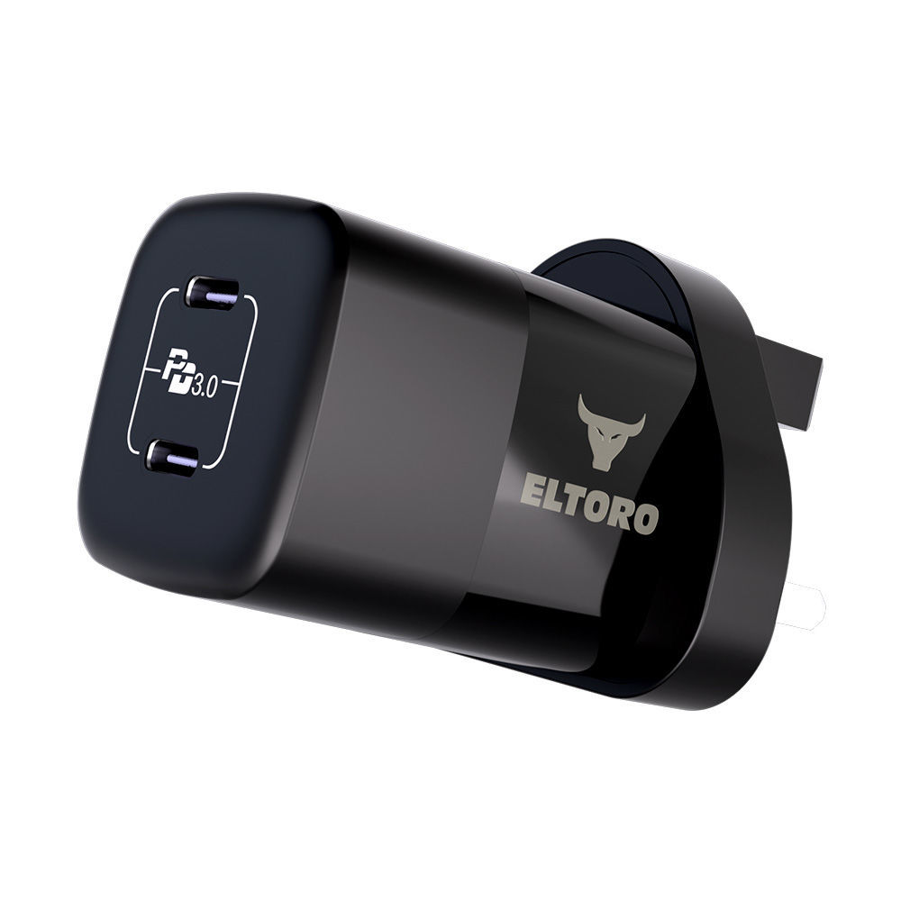 Eltoro Home Charger 35W Pd 3.0 Gan With 2 Ports 2 Usb-C - Black