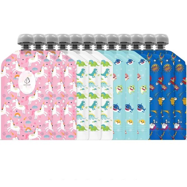 Buzio Reusable Food Pouches for Kids 150ML - 12 Packs