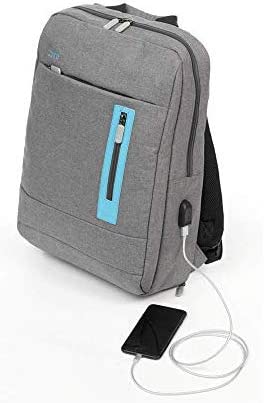 Juku Backpack for up to 15.6 in. laptop - Integrated External Charging Port & Cable - Grey Polyester