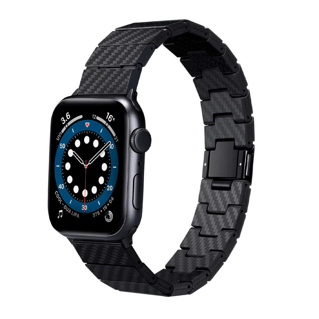 Pitaka Apple Watch 42/44/45mm/Ultra Modern Karbon Link Bracelet Band - Carbon Fiber