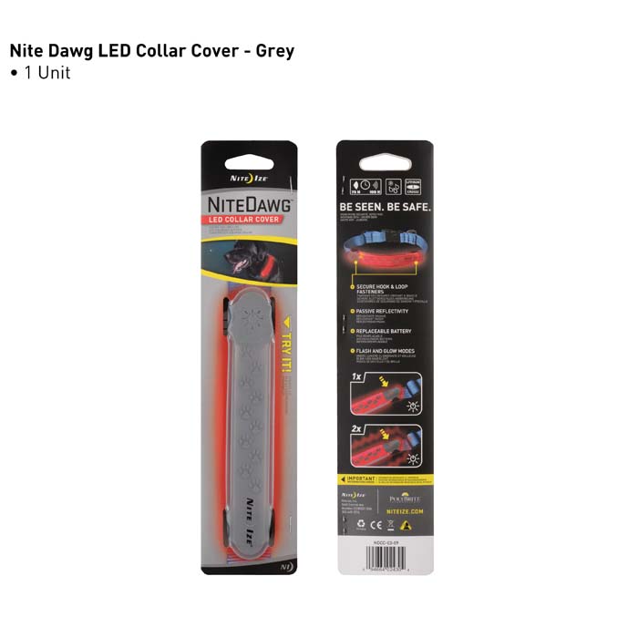 NiteIze Nite Dawg LED Collar Cover Grey