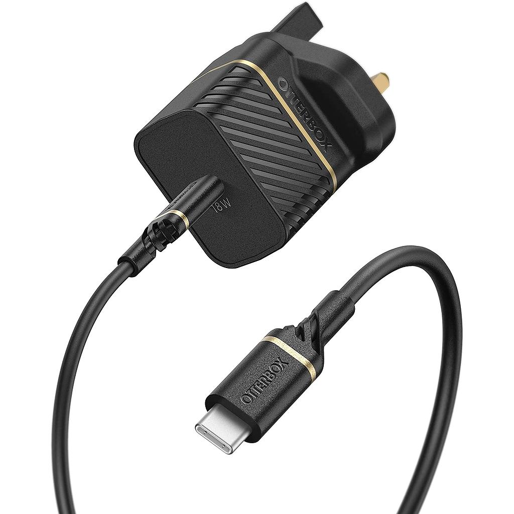 OtterBox UK Wall Charger Bundle USB C 18W USB-PD + Cable USB C-C 1M (Online Packaging)